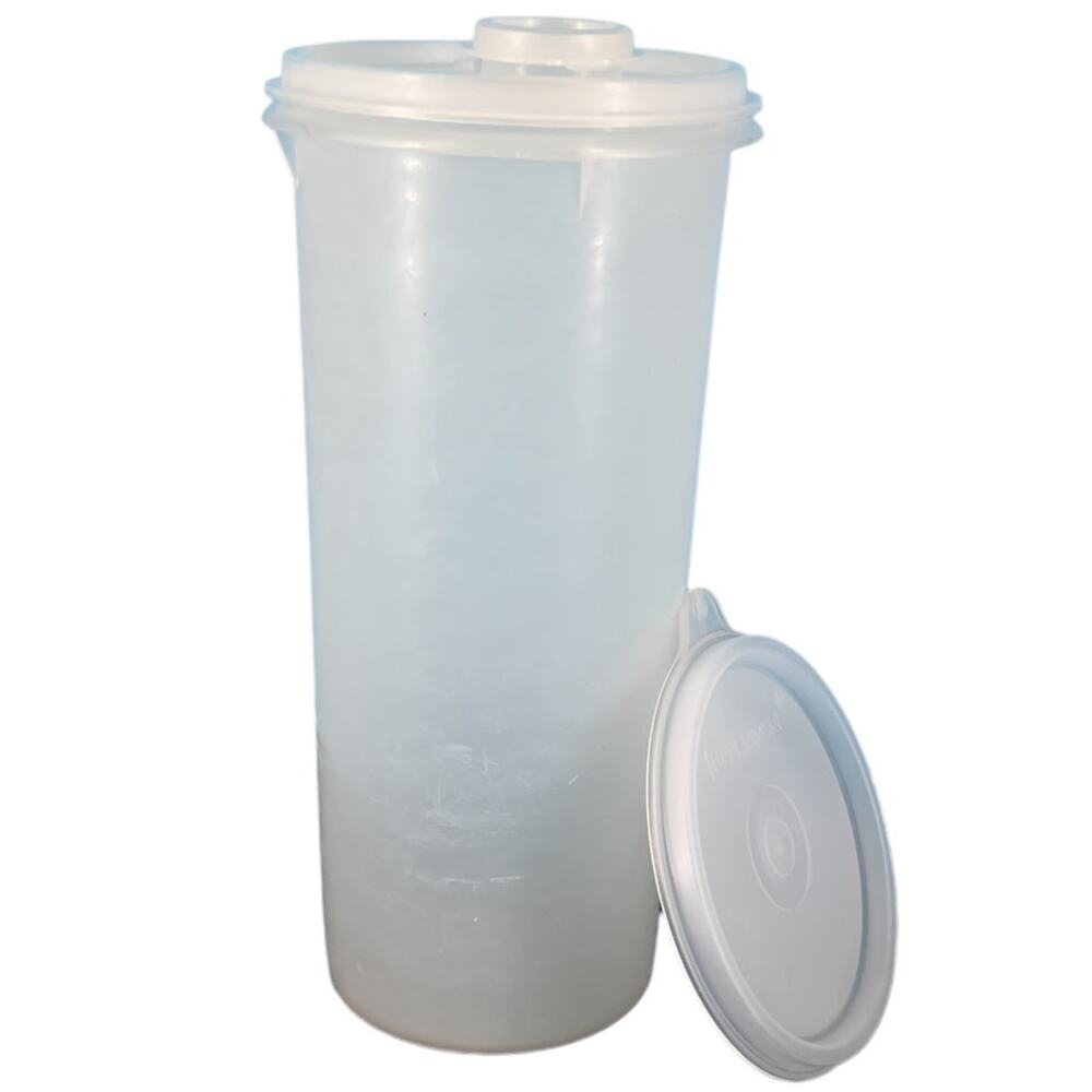 Tupperware Vintage 32 Oz Handolier Pitcher Container with Two Lids